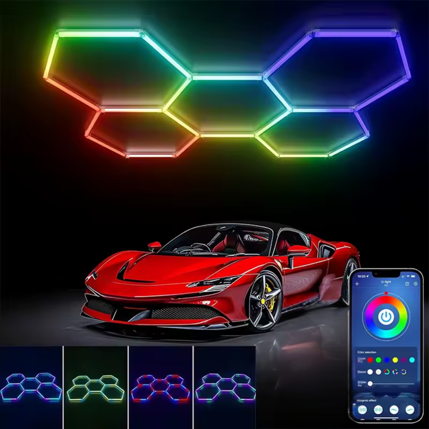 Tavan LED Hexagonal HoneyComb RGB 180W cu Telecomanda